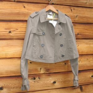 NWT Tommy Hilfiger olive Cropped Trench Jacket